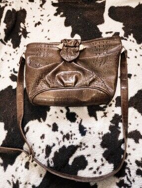 WOMEN'S 80'S SHOULDER HOBO BAG - BROWN